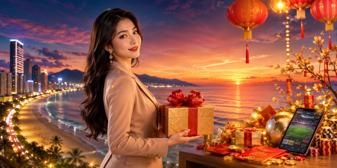 Đèn lồng Đà Nẵng lung linh về đêm bên cạnh màn hình cược thể thao – không khí lễ hội kết hợp giải trí số