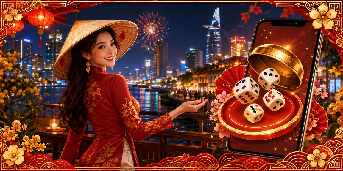 Xúc xắc tài xỉu và nón lá Việt Nam – biểu tượng trò chơi dân gian kết hợp giải trí hiện đại tại TP. Hồ Chí Minh