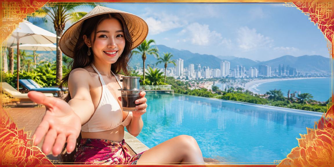 Khách hàng thưởng thức cà phê và trải nghiệm casino giải trí tại Nha Trang, Việt Nam